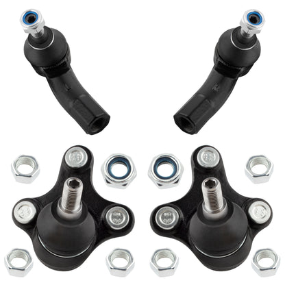 BOXI (Set of 4) Front Lower Ball Joints Outer Tie Rod Ends fit for Audi A3 2006-2013