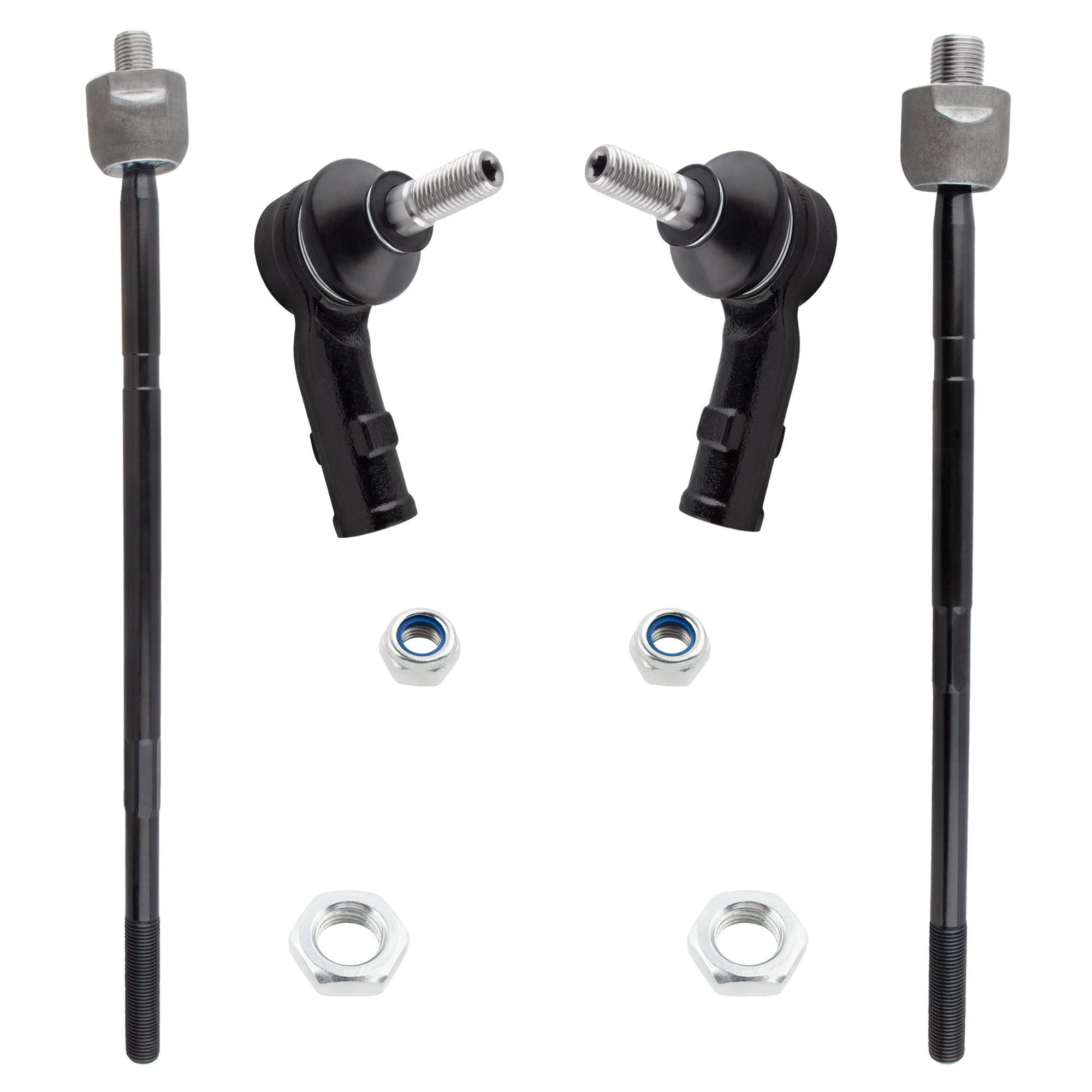 BOXI (Set of 4) Inner + Outer Tie Rod Ends Fit for Volkswagen Cabrio 1999 2000 2001 2002