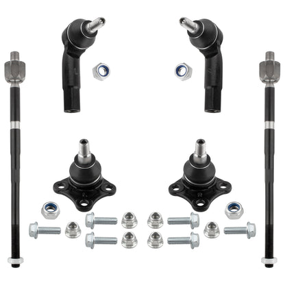 BOXI (Set of 6) Front Inner Outer Tie Rods + Lower Ball Joints Fit for Volkswagen Beetle 1998-2010