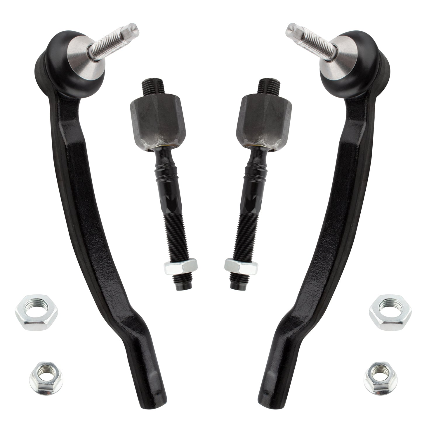 BOXI 4pcs Front Driver Passenger Side Inner +Outer Tie Rod Kit Fit for Volvo V70 2001-2002