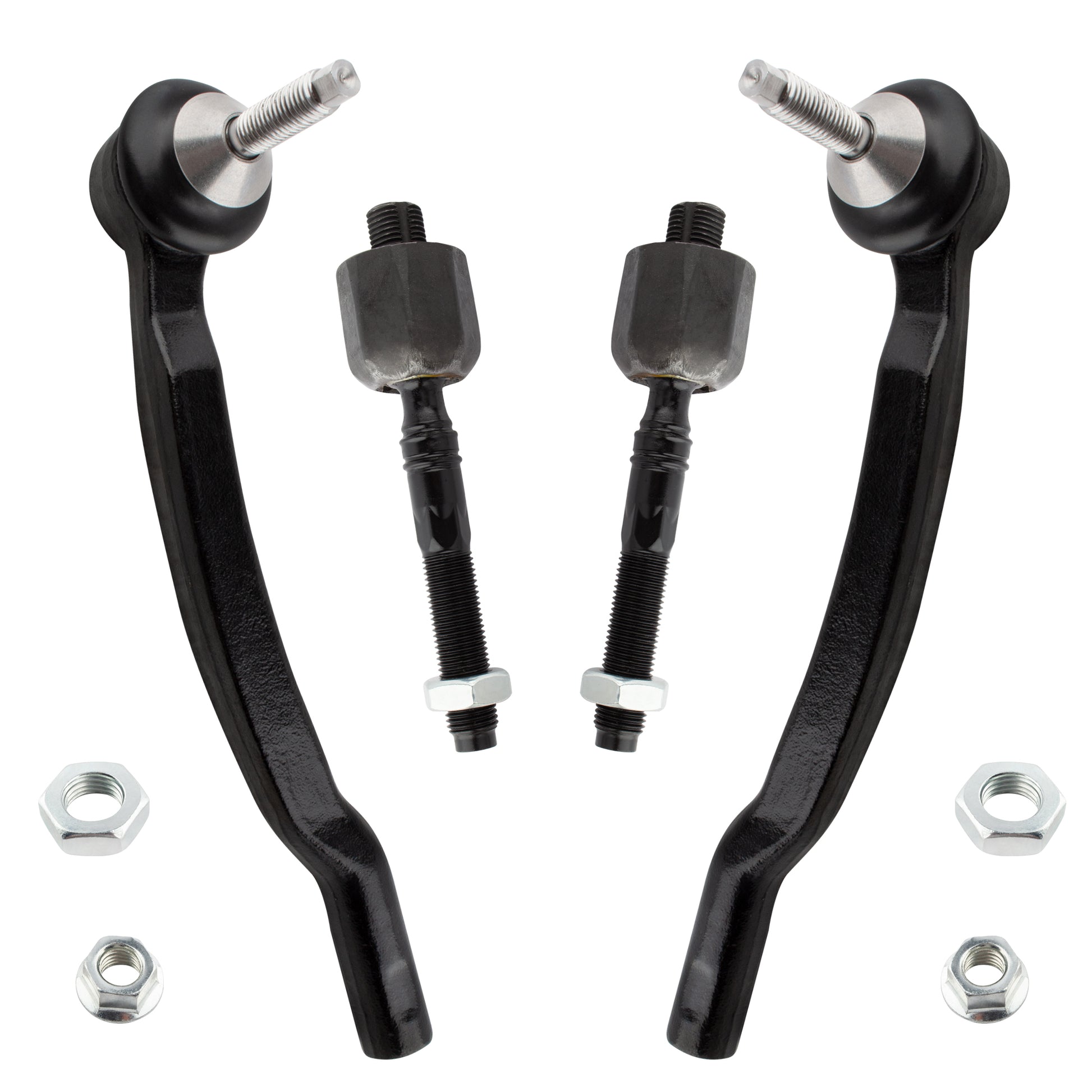 BOXI 4pcs Front Driver Passenger Side Inner +Outer Tie Rod Kit Fit for Volvo V70 2001-2002