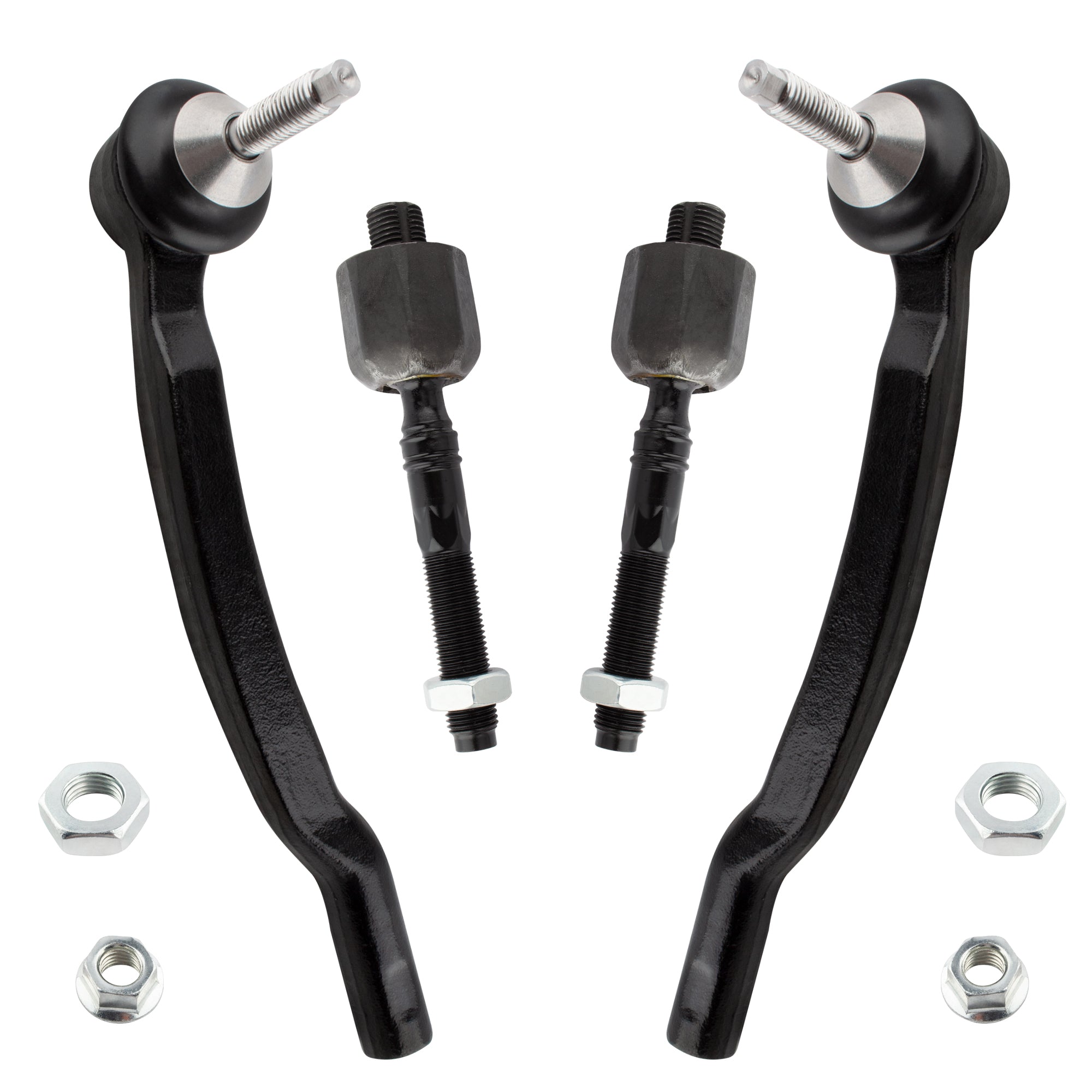BOXI 4pcs Front Driver Passenger Side Inner +Outer Tie Rod Kit Fit for Volvo V70 2001-2002