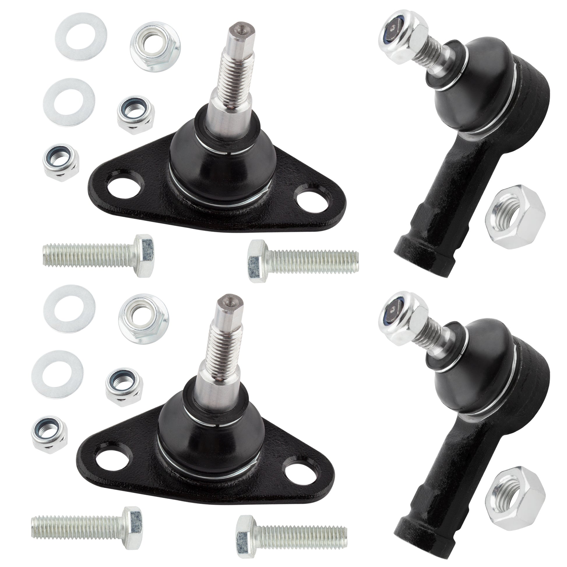 BOXI 4pcs Front Outer Tie Rods Lower Ball Joints Fit for Volvo 740 1985 1986 1987 1988 1989 1990
