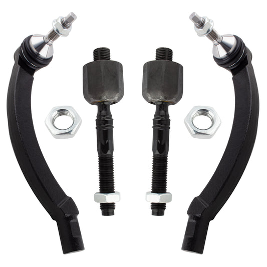 BOXI (Set of 4) ES80981 ES80982 EV800283 Front Inner Outer Tie Rods Fit for Volvo S60 2001-2009