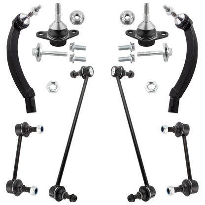 BOXI 8pc Front Rear Sway Bars Lower Ball Joints Outer Tie Rods Fit for Volvo S60 2001-2009