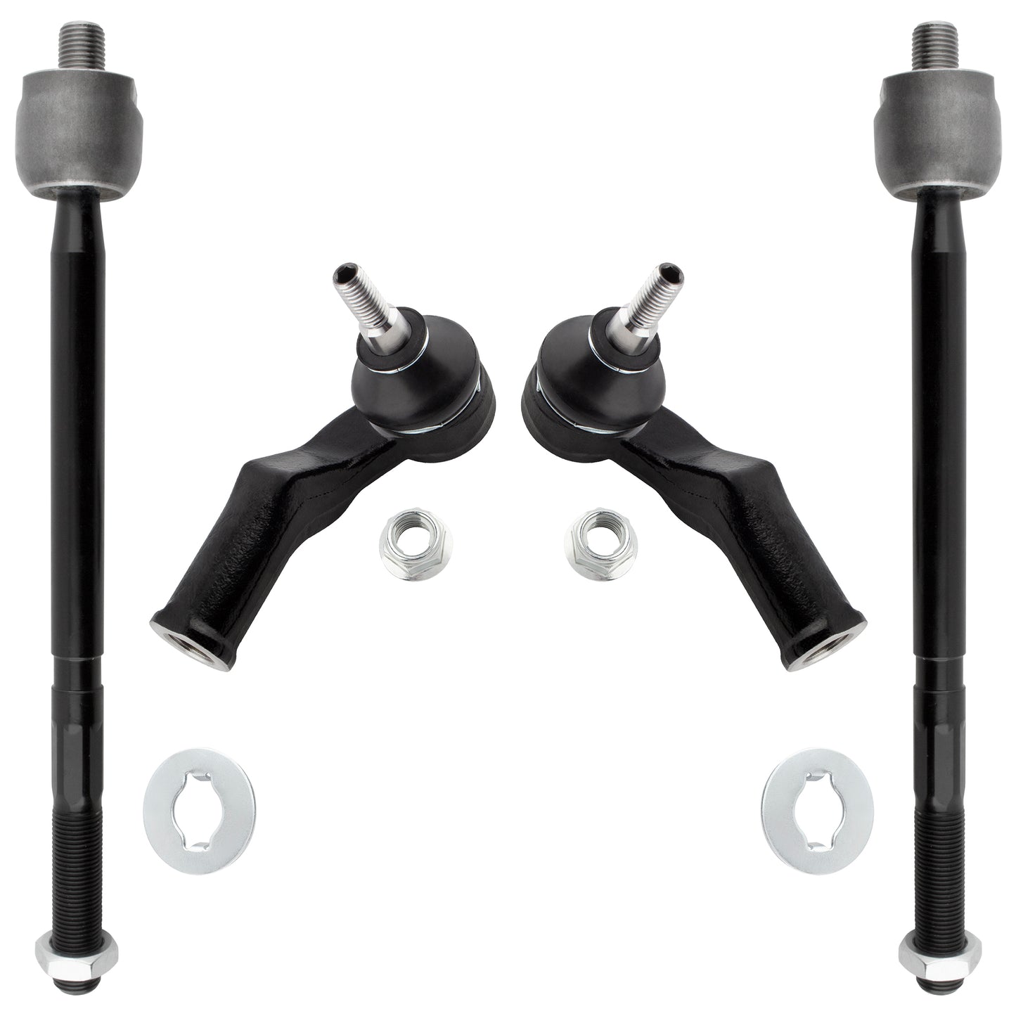 BOXI 4pc Front Inner Tie rod & Outer Tie Rod Kit Fits for Volvo C30 2008-2013