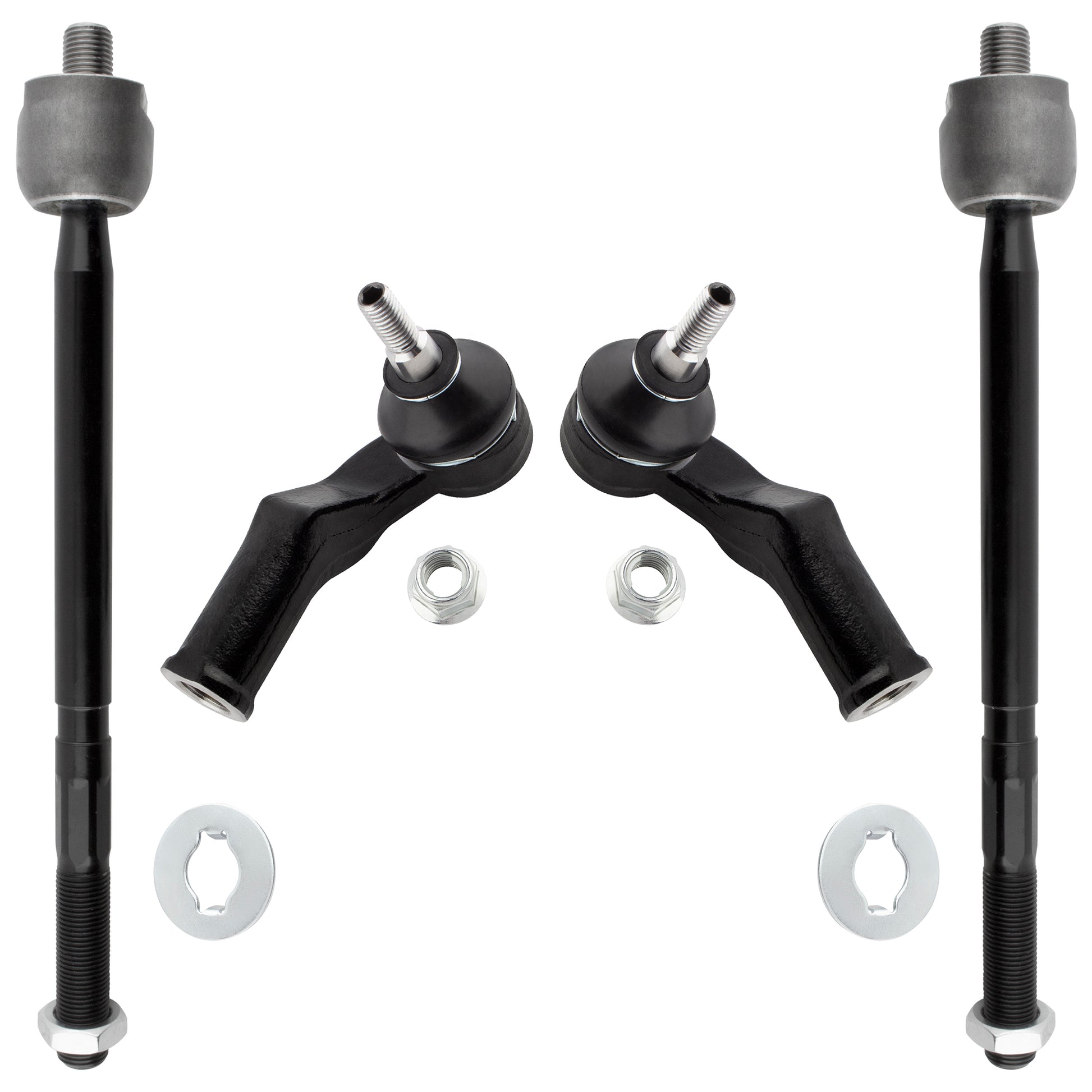 BOXI 4pc Front Inner Tie rod & Outer Tie Rod Kit Fits for Volvo C30 2008-2013