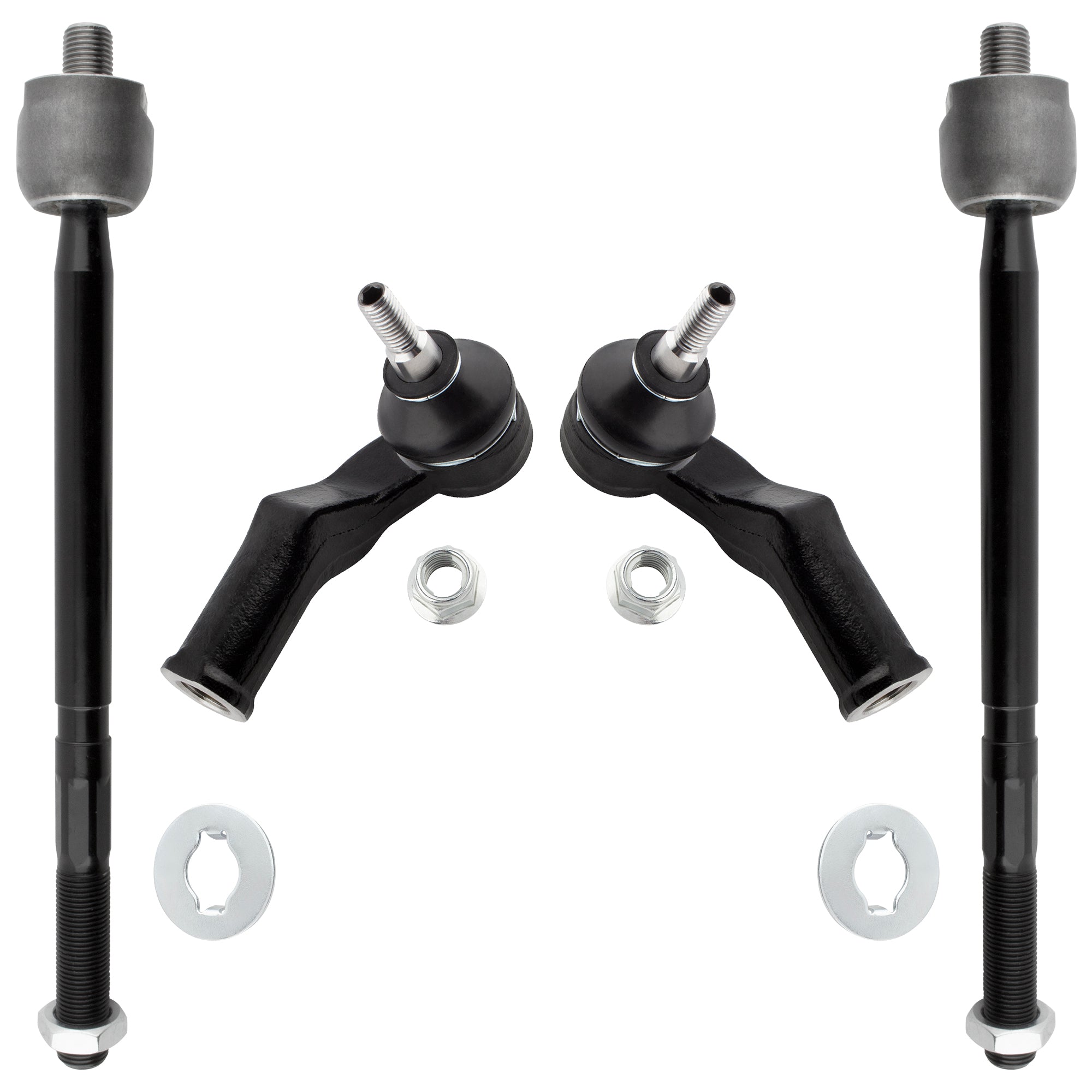 BOXI 4pc Front Inner Tie rod & Outer Tie Rod Kit Fits for Volvo C30 2008-2013