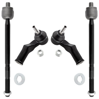 BOXI 4pc Front Inner Tie rod & Outer Tie Rod Kit Fits for Volvo C30 2008-2013