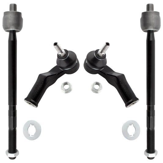BOXI 4pc Front Inner Tie rod & Outer Tie Rod Kit Fits for Volvo C30 2008-2013