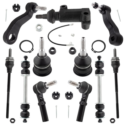 BOXI 11pc Front Sway Bars Tie Rods Pitman Idler Arm Kit Fits for Chevrolet Express 2500 3500