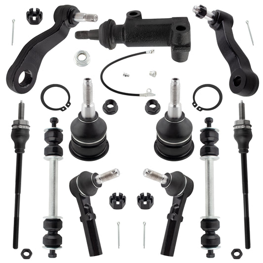 BOXI 11pc Front Sway Bars Tie Rods Pitman Idler Arm Kit Fits for Chevrolet Express 2500 3500